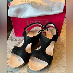 Taryn by Taryn Rose Black Suade Wedge Shoe